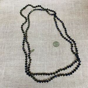 Zacasha Purple AB Glass Beaded Necklace Extra Long